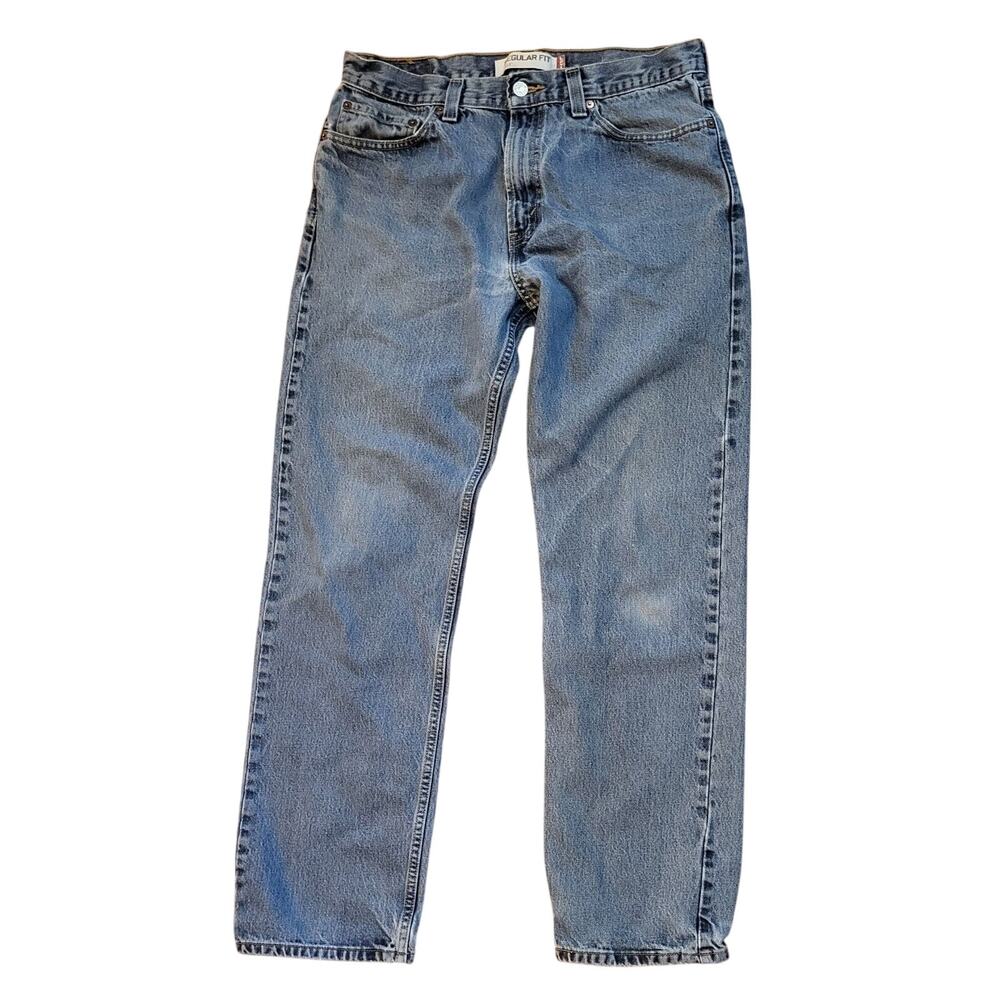 Levi's Jeans Men 34x31 Blue Denim 505 Regular Fit Straight Leg Medium Wash